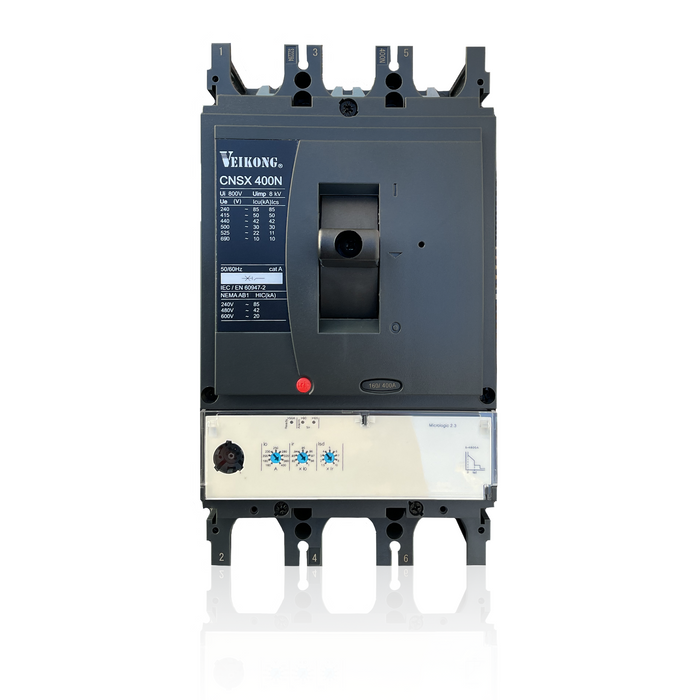 Interruptor Termomagnético, Caja Moldeada, Marca Veikong, Modelo CNSX400N, 3P , 42 KA a 440V, Con Relevador Electronico 2.3, 320-160 Amperes