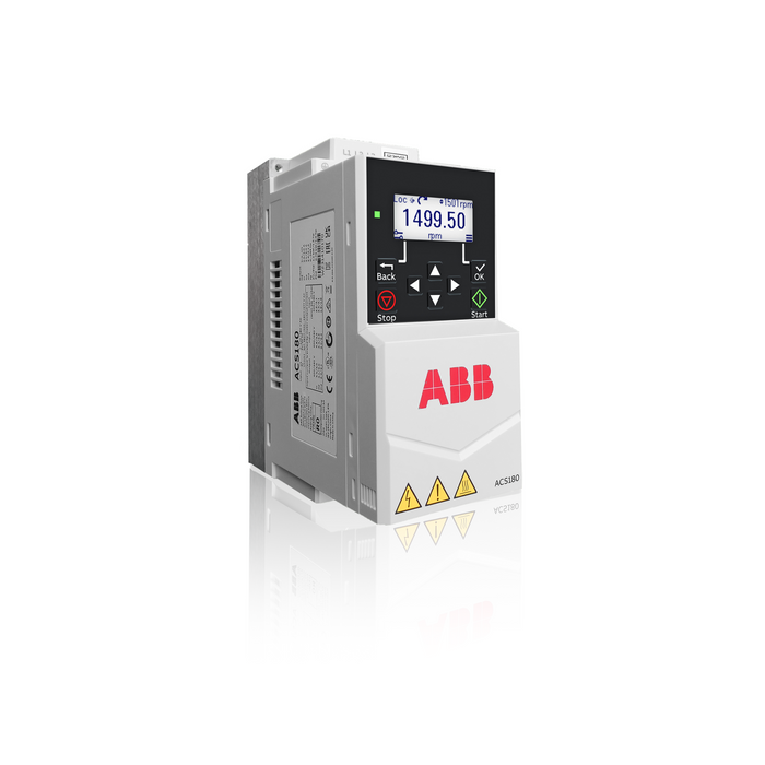 Variador de Frecuencia marca ABB, Trifásico, 0.75Hp/1Hp, ACS180-04S-04A8-2, 200 - 240 VAC, 6.7/4.6 Amperes
