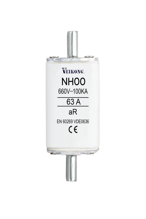 Juego de 3 Fusibles Tipo Cuchilla, Tamaño NH00 , Acción Rapida (AR), 690VAC, 63 Amp, 100kA para Variador: ACS355-03E-31A0-4, ACS580-01-033A-4