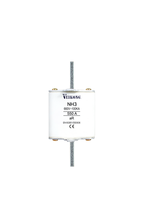 Juego de 3 Fusibles Tipo cuchilla, Tamaño NH3 , Acción Rapida (AR), 690VAC, 550 Amp, 100kA para Variador: ACS580-01-246A-4, ACS880-01-260A-5