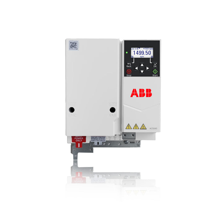 Variador de Frecuencia marca ABB, Trifásico, 15Hp/20Hp, ACS180-04S-033A-4, 380 - 480 VAC, 25/30.5 Amperes