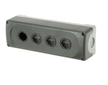Botonera Plastica Color Gris Marca ABB, Modelo MEP4-0, 4 Huecos/ Orificios para Boton de 22mm