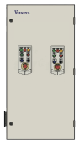Variador 5HP VFD500-4R0GT2B(17A) y 20HP VFD500-015GT2 (60A) en 220V en gabinete metálico. Incluye: seccionador-portafusibles, fusibles aR, estación de botones (arranque, paro, reset, emergencia), indicadores piloto y accesorios.