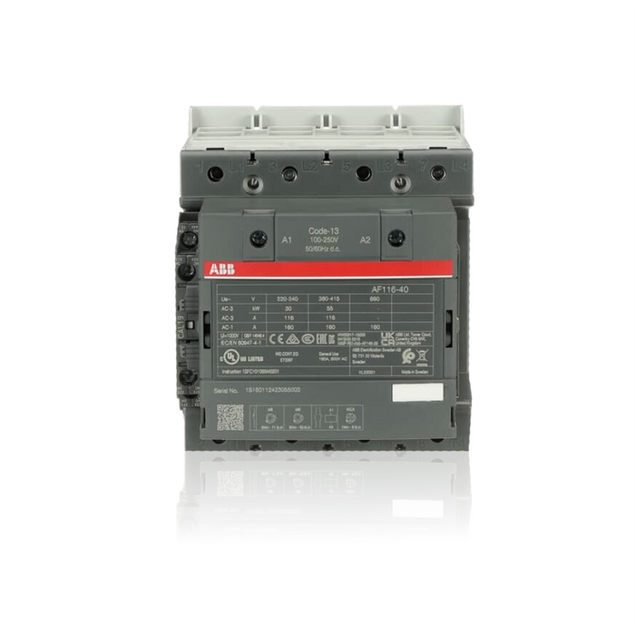 Contactor Trifasico AF205-30-11-13, Bobina 100-250 V, 50/60 Hz, Marca ABB