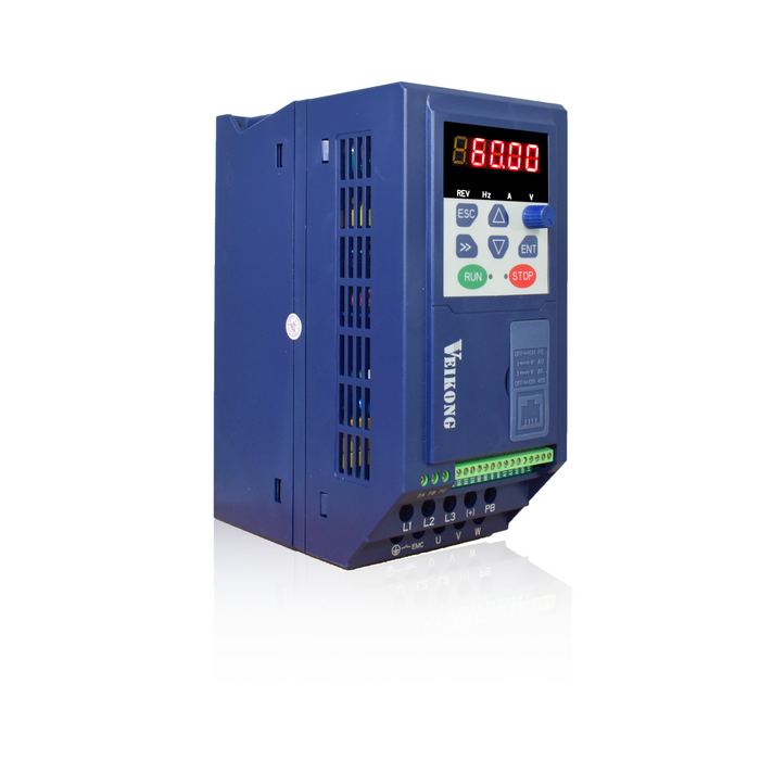 Variador de Frecuencia Marca Veikong Trifásico 2 hp VFD500M-1R5GT2B, 200 - 240 VAC, Corriente (A): 8 - 10.6