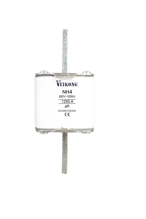 Juego de 3 Fusibles de cuchilla Marca Veikong, Tamaño NH4 , Acción Rapida (AR), 690VAC, 1250 Amp,  100kA, para variador modelo: VFD500-220G/250PT4
