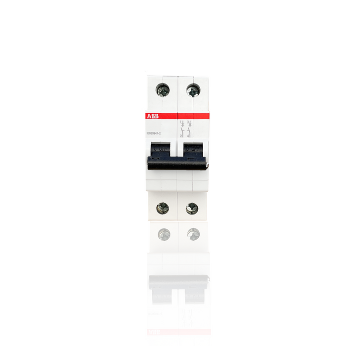 Interruptor Termomagnetico 2 Polos 10 A, 230-400 VAC, Modelo SH202T-C10, Montaje Riel DIN, Marca ABB