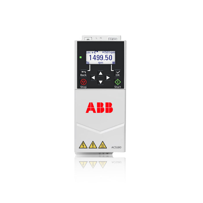 Variador de Frecuencia marca ABB, Trifásico, 2Hp/3Hp, ACS180-04S-05A6-4, 380 - 480 VAC, 4/5.3 Amperes